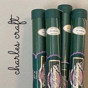 Charles Craft, Four Pieces, 15” x 18”, Emerald Green, 14 Count, Aida Cloth